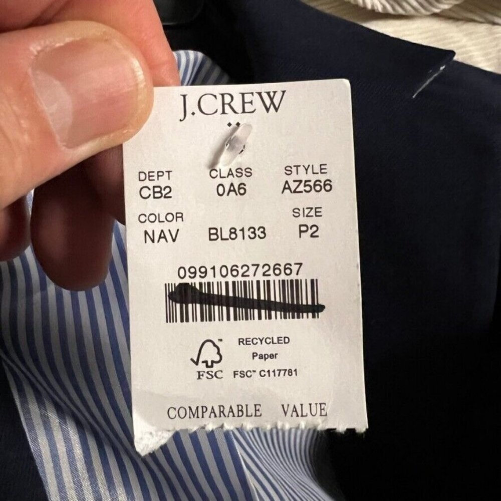 J.Crew $198 Petite Original Schoolboy Blazer Navy Size P2 AZ566 - Picture 9 of 10